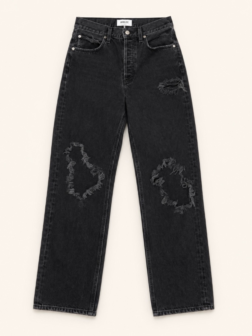 AGOLDE  Distressed High Rise Straight Leg Jeans Size 25